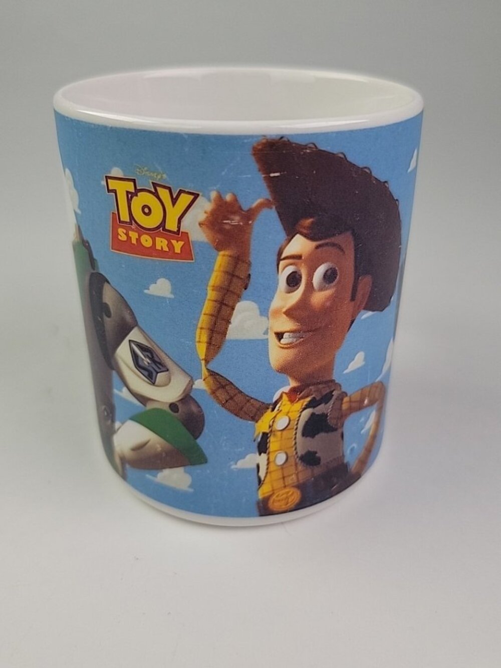 Disney Pixar Toy Story Buzz Woody Rex Ham Ceramic Coffee Mug 1990 No Chips